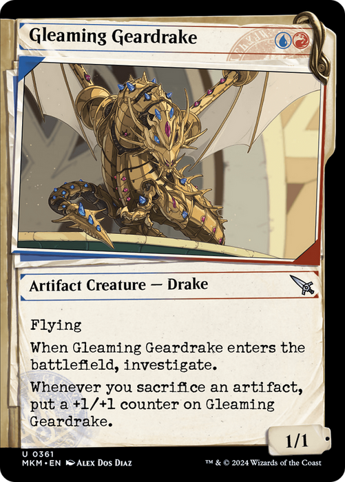Gleaming Geardrake (MKM-361) - uncommon: (Showcase)