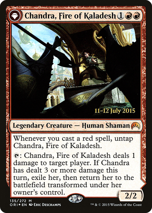 Chandra, Fire of Kaladesh // Chandra, Roaring Flame (PRE-135S) - mythic: (originpwdfc) - Foil