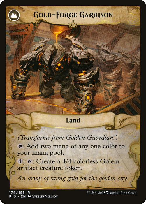 Golden Guardian // Gold-Forge Garrison (RIX-179) - rare: (compasslanddfc)