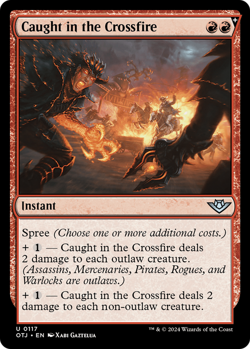 Caught in the Crossfire (OTJ-117) - uncommon: (spree) - Foil