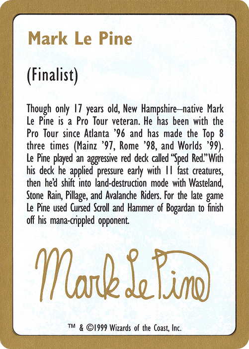 Mark Le Pine Bio (WCD-MLP0A) - common