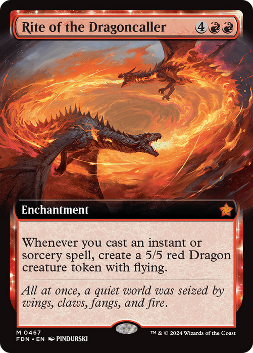 Rite of the Dragoncaller (FDN-467) - mythic: (Extended Art) - Foil