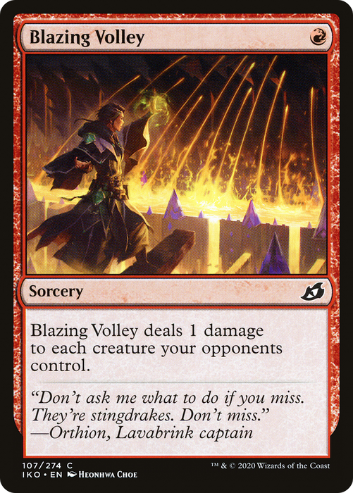 Blazing Volley (IKO-107) - common - Foil