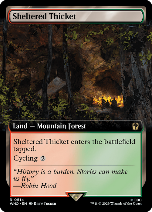 Sheltered Thicket (WHO-514) - rare: (Extended Art) - Foil