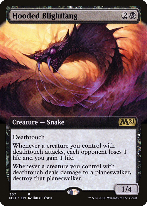 Hooded Blightfang (M21-357) - rare: (Extended Art) - Foil