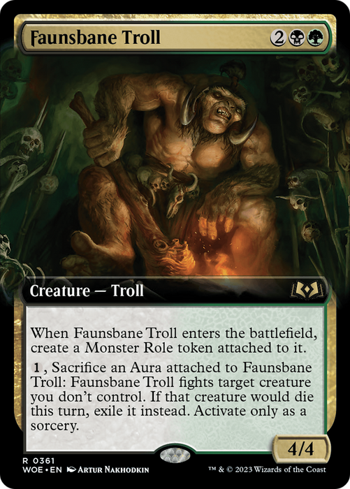 Faunsbane Troll (WOE-361) - rare: (Extended Art) - Foil
