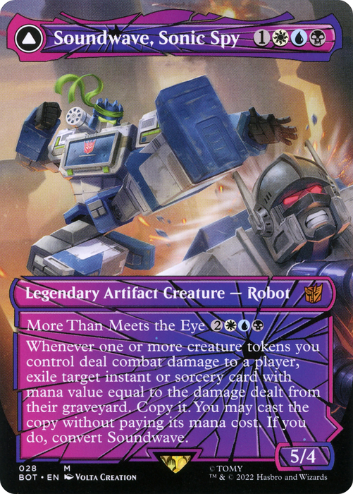 Soundwave, Sonic Spy // Soundwave, Superior Captain (BOT-028) - mythic: (shatteredglass, convertdfc) (Borderless)