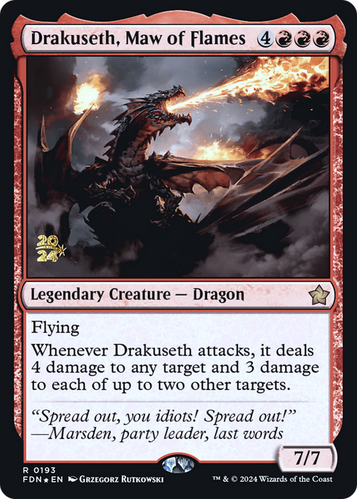 Drakuseth, Maw of Flames (PRE-193S) - rare - Foil