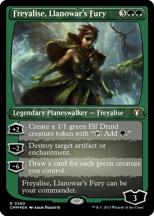 Freyalise, Llanowar's Fury (CMM-560) - rare - Etched Foil