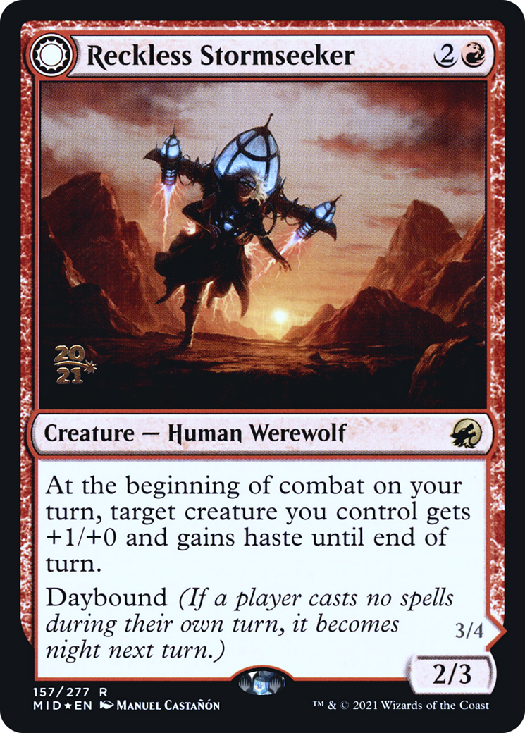Reckless Stormseeker // Storm-Charged Slasher (PRE-157S) - rare: (Double Faced Transform) - Foil