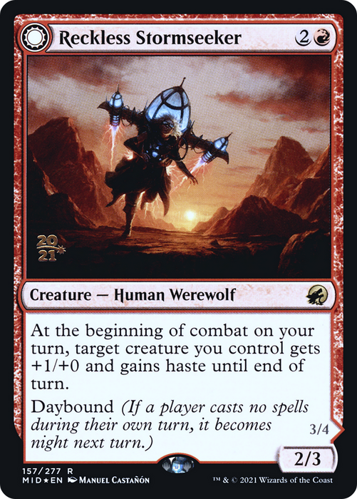 Reckless Stormseeker // Storm-Charged Slasher (PRE-157S) - rare: (Double Faced Transform) - Foil