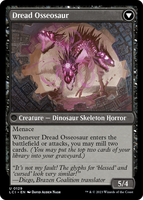 Visage of Dread // Dread Osseosaur (LCI-129) - uncommon - Foil