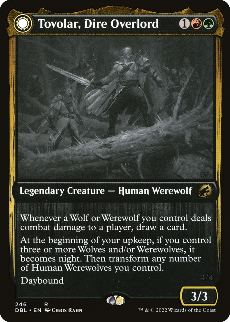 Tovolar, Dire Overlord // Tovolar, the Midnight Scourge (DBL-246) - rare: (Double Faced Transform) - Foil