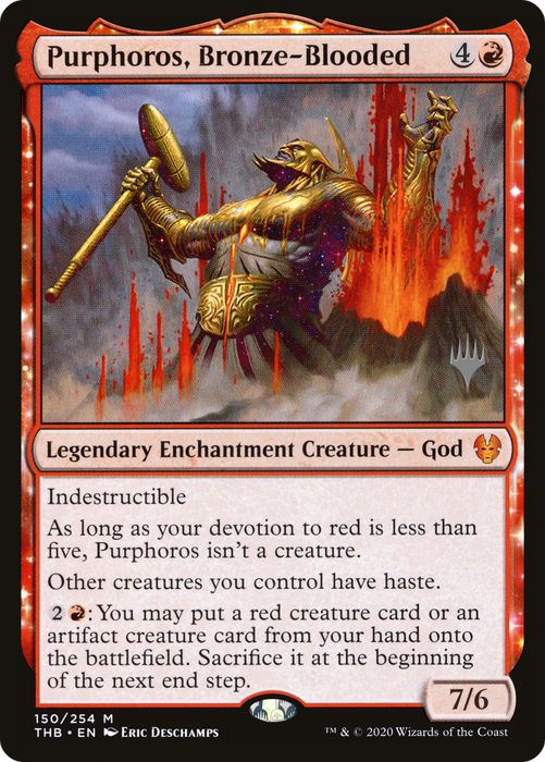 Purphoros, Bronze-Blooded (PPTHB-150P) - mythic: (enchantment) - Foil