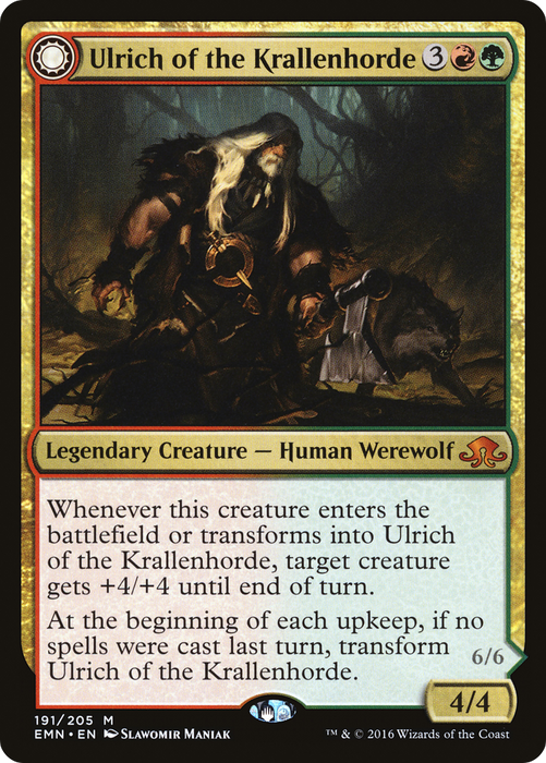Ulrich of the Krallenhorde // Ulrich, Uncontested Alpha (EMN-191) - mythic: (Double Faced Transform) - Foil
