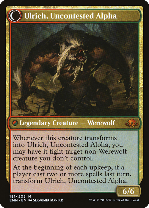 Ulrich of the Krallenhorde // Ulrich, Uncontested Alpha (EMN-191) - mythic: (Double Faced Transform)