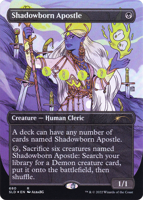 Shadowborn Apostle (SLD-680) - rare: (Full Art) (Borderless) - Foil