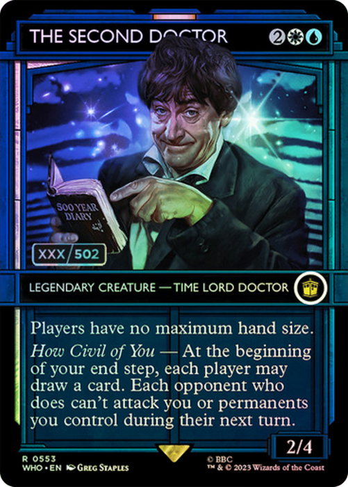 The Second Doctor (WHO-553Z) - rare: (Showcase) (Borderless) - Foil