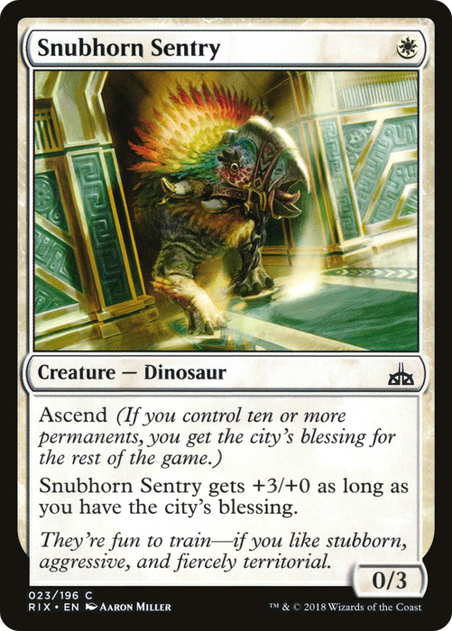 Snubhorn Sentry (RIX-023) - common - Foil