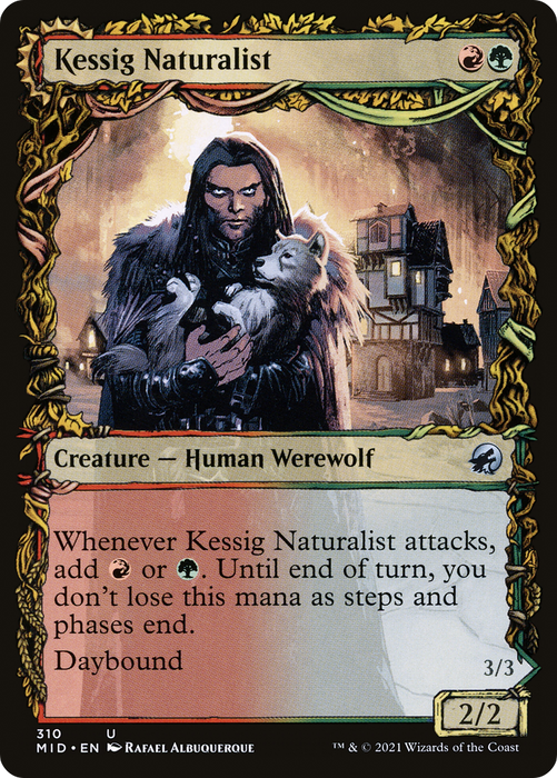 Kessig Naturalist // Lord of the Ulvenwald (MID-310) - uncommon: (Showcase, Double Faced Transform)