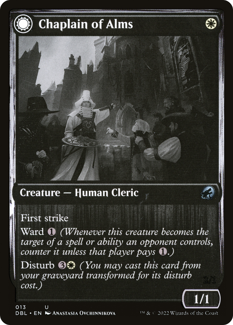 Chaplain of Alms // Chapel Shieldgeist (DBL-013) - uncommon: (Double Faced Transform)