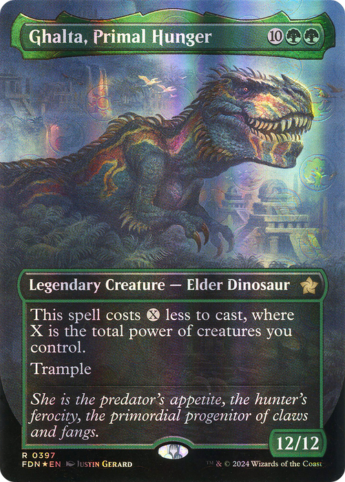Ghalta, Primal Hunger (FDN-397) - rare (Borderless) - Foil