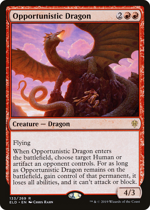 Opportunistic Dragon (ELD-133) - rare - Foil