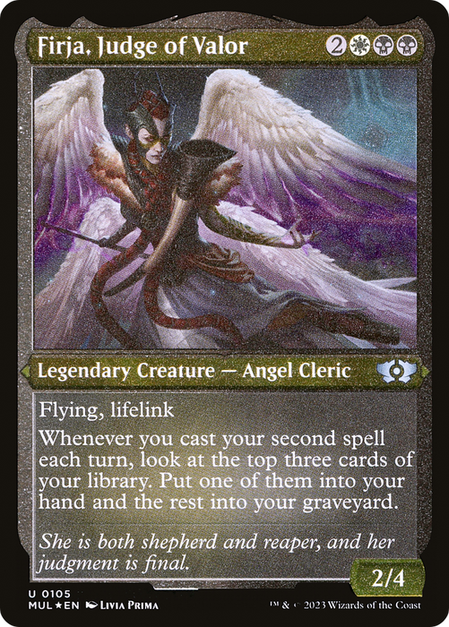 Firja, Judge of Valor (MUL-105) - uncommon - Etched Foil
