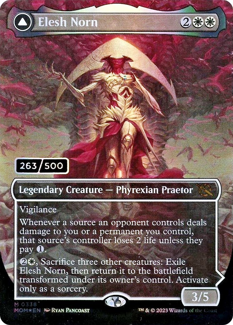 Elesh Norn // The Argent Etchings (MOM-338) - mythic (Borderless) - Foil