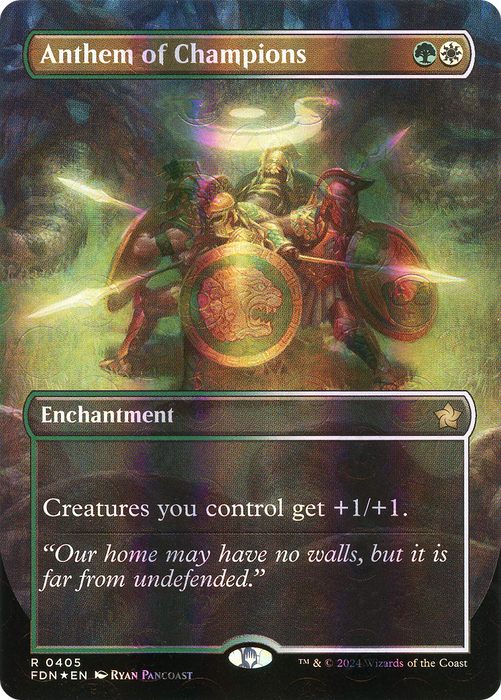 Anthem of Champions (FDN-405) - rare (Borderless) - Foil
