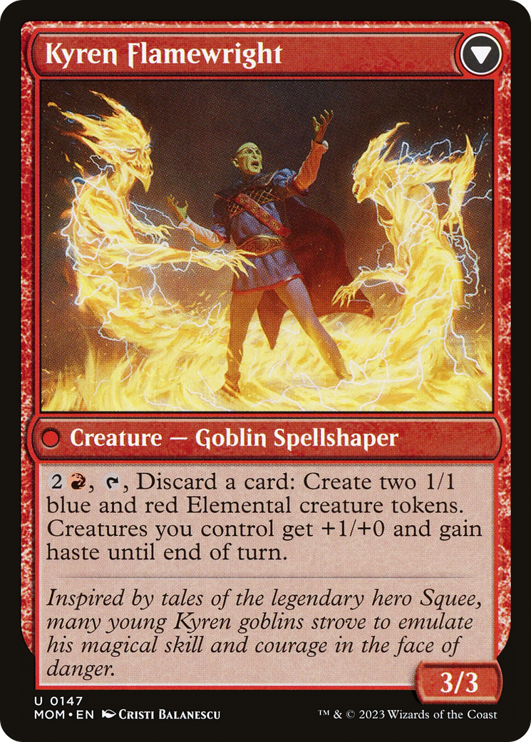 Invasion of Mercadia // Kyren Flamewright (MOM-147) - uncommon - Foil