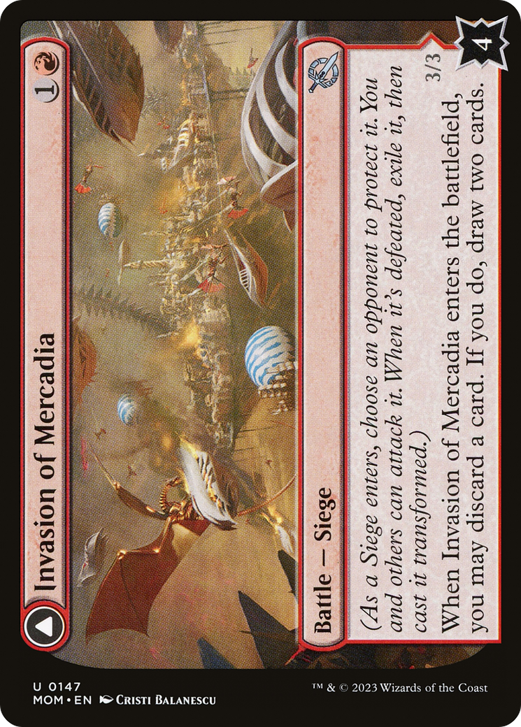 Invasion of Mercadia // Kyren Flamewright (MOM-147) - uncommon - Foil