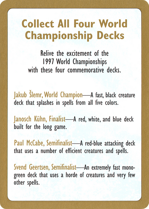 1997 World Championships Ad (WCD-000) - common