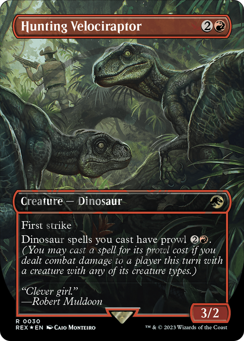 Hunting Velociraptor (REX-030) - rare (Borderless) - Foil