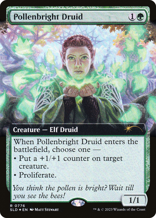 Pollenbright Druid (SLD-776) - rare: (Extended Art) - Foil