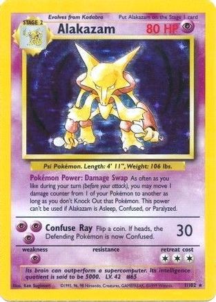 Alakazam (001/102) - BS  - Holo Rare - Holofoil