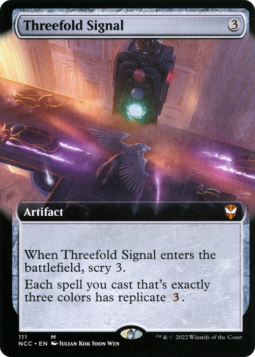 Threefold Signal (NCC-111) - mythic: (Extended Art) - Foil
