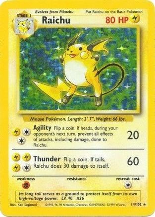 Raichu (014/102) - BS  - Holo Rare - Holofoil