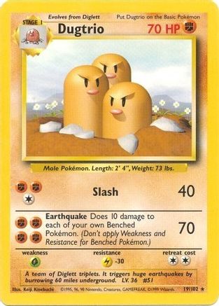 Dugtrio (019/102) - BS  - Rare
