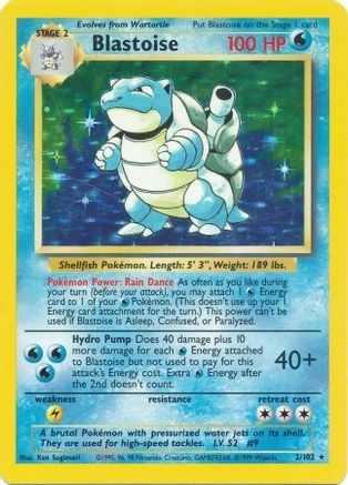 Blastoise (002/102) - BS  - Holo Rare - Holofoil