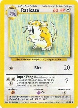 Raticate (040/102) - BS  - Uncommon