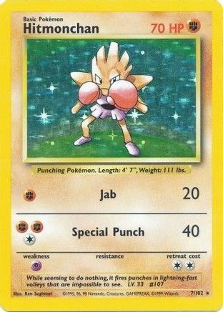 Hitmonchan (007/102) - BS  - Holo Rare - Holofoil