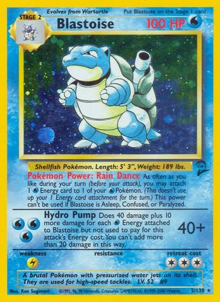 Blastoise (002/130) - BS2  - Holo Rare - Holofoil