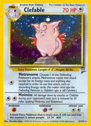 Clefable (005/130) - BS2  - Holo Rare - Holofoil