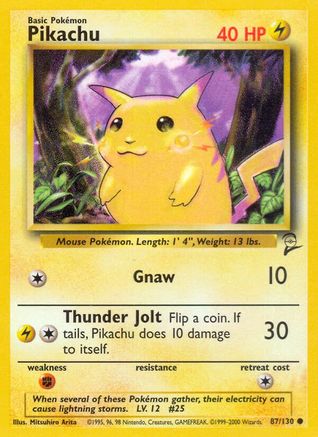 Pikachu (087/130) - BS2  - Common