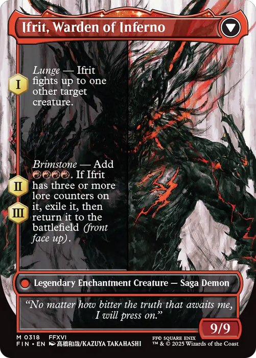 Clive, Ifrit's Dominant // Ifrit, Warden of Inferno (FIN-318) - mythic: (enchantment) (Borderless)