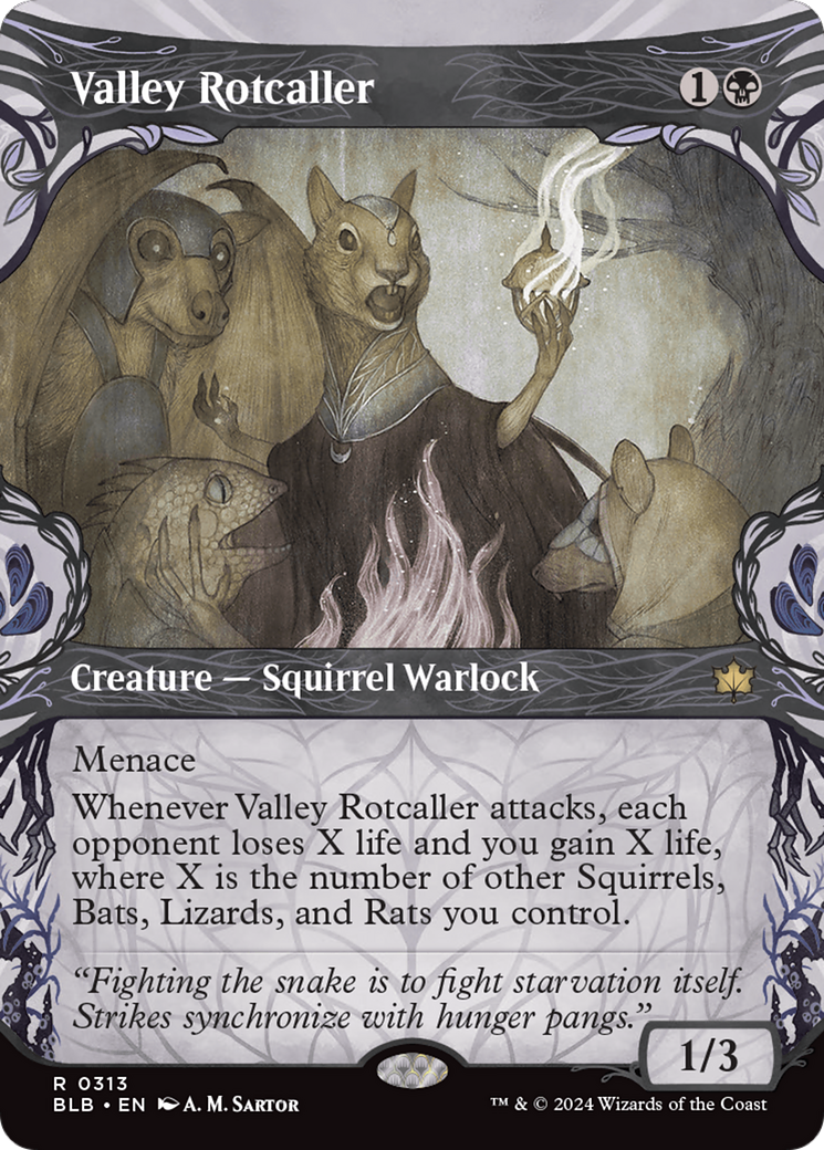 Valley Rotcaller (BLB-313) - rare: (Showcase) (Borderless) - Foil