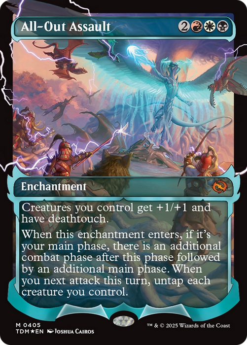 All-Out Assault (TDM-405) - mythic: (Showcase, enchantment) (Borderless) - Foil