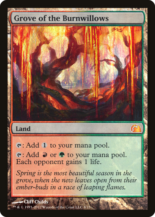 Grove of the Burnwillows (V12-008) - mythic - Foil