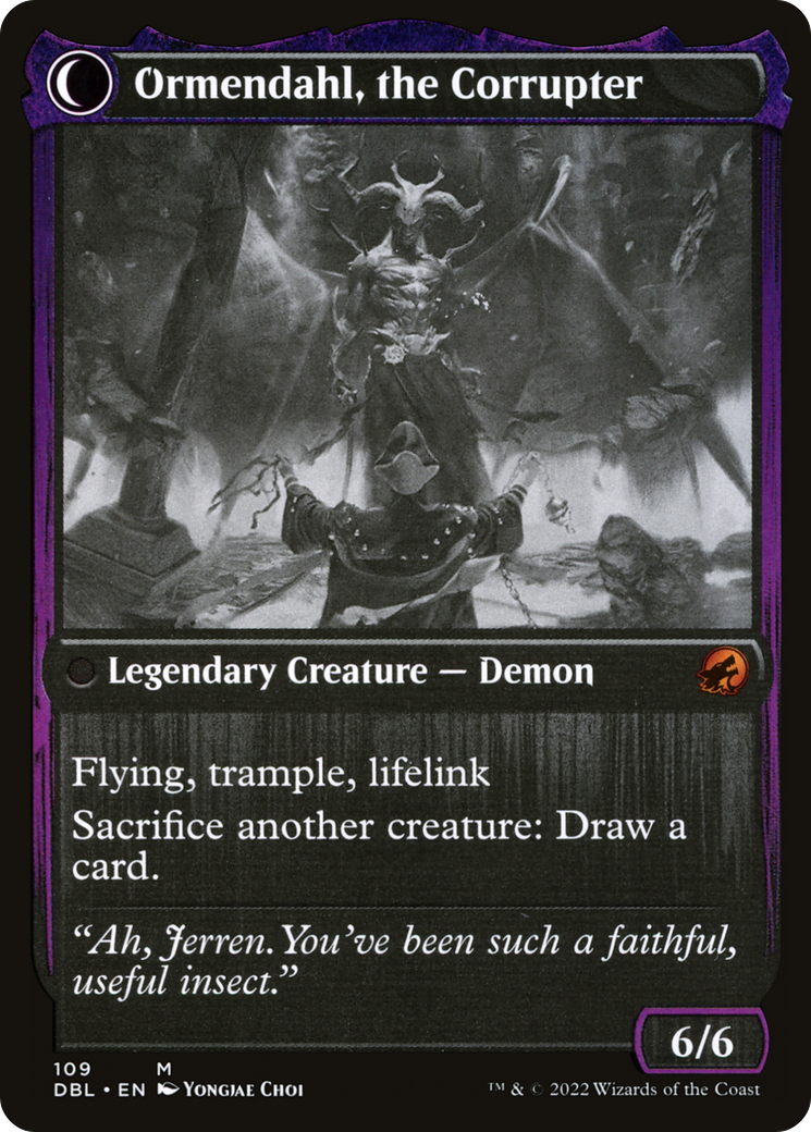 Jerren, Corrupted Bishop // Ormendahl, the Corrupter (DBL-109) - mythic: (Double Faced Transform) - Foil